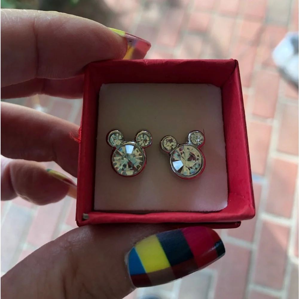 Earrings; Stud; Faux Diamonds; Alloy Plated - Picture 3 of 8